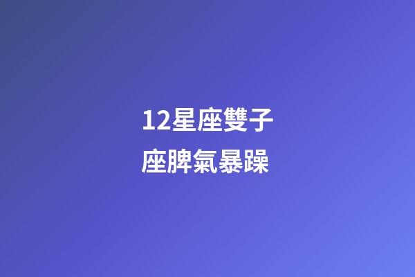 12星座雙子座脾氣暴躁-第1張-星座運勢-玄機派