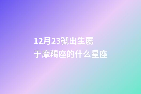 12月23號出生屬于摩羯座的什么星座-第1張-星座運勢-玄機派