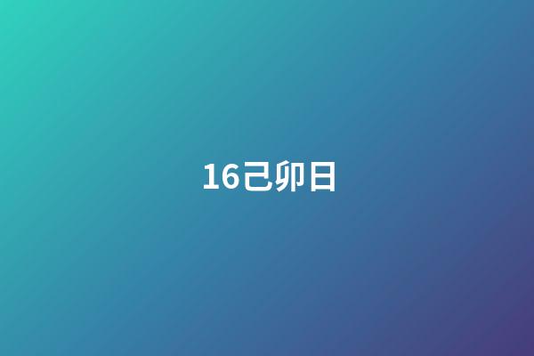 16.己卯日
