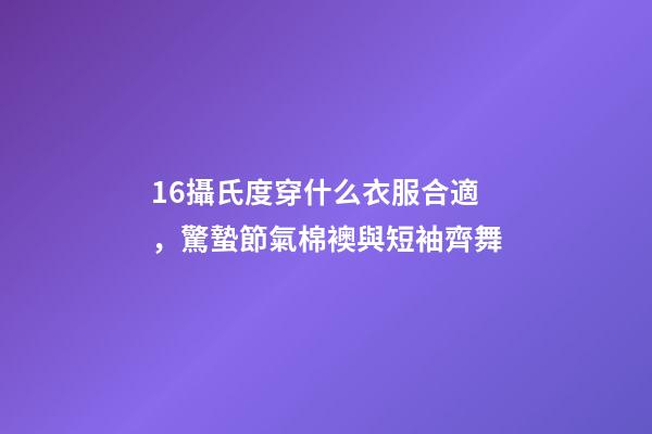 16攝氏度穿什么衣服合適，驚蟄節氣棉襖與短袖齊舞-第1張-觀點-玄機派