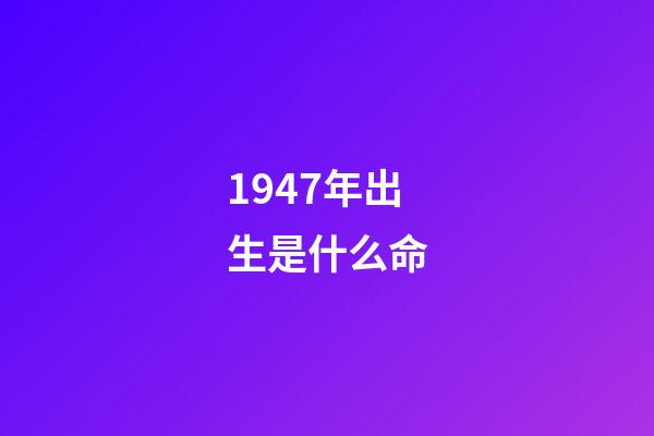 1947年出生是什么命