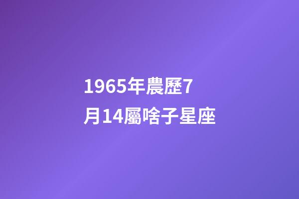 1965年農歷7月14屬啥子星座-第1張-星座運勢-玄機派