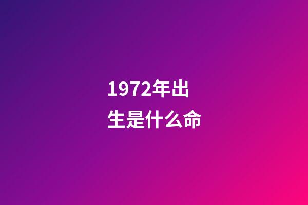 1972年出生是什么命