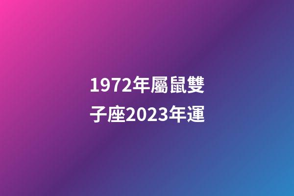 1972年屬鼠雙子座2023年運-第1張-星座運勢-玄機派