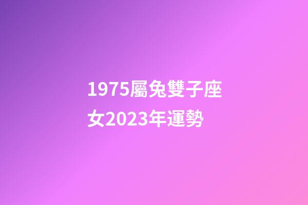 1975屬兔雙子座女2023年運勢-第1張-星座運勢-玄機派