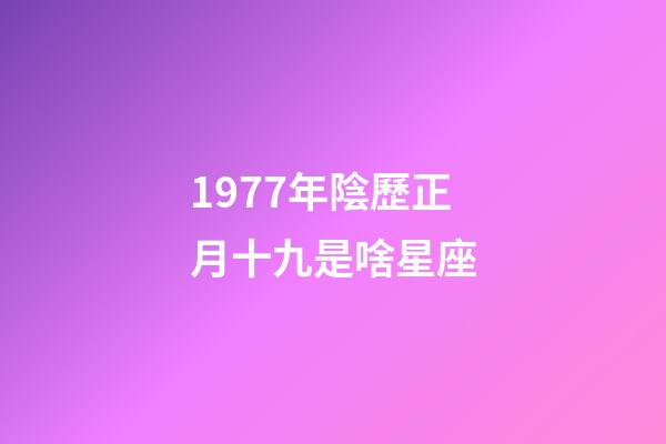 1977年陰歷正月十九是啥星座-第1張-星座運(yùn)勢(shì)-玄機(jī)派