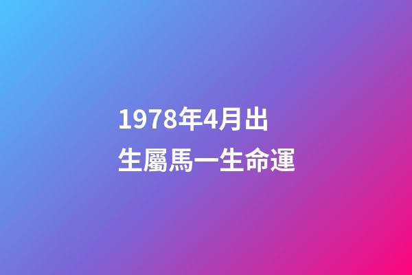 1978年4月出生屬馬一生命運(生肖馬4月需要謹防自己生事)-第1張-觀點-玄機派