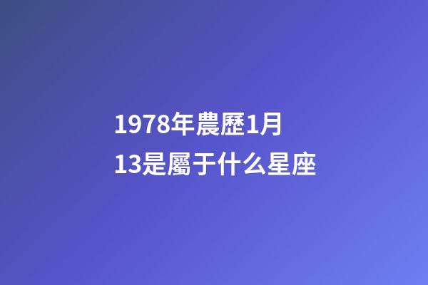 1978年農歷1月13是屬于什么星座-第1張-星座運勢-玄機派