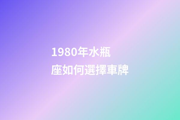 1980年水瓶座如何選擇車牌-第1張-星座運勢-玄機派