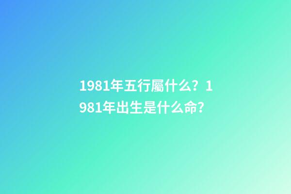 1981年五行屬什么？1981年出生是什么命？