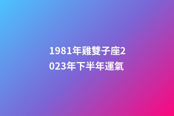 1981年雞雙子座2023年下半年運氣-第1張-星座運勢-玄機派