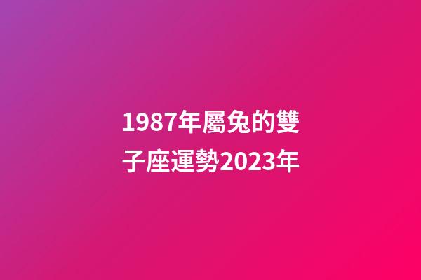 1987年屬兔的雙子座運勢2023年-第1張-星座運勢-玄機派