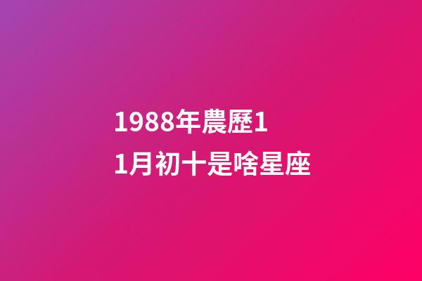 1988年農歷11月初十是啥星座-第1張-星座運勢-玄機派