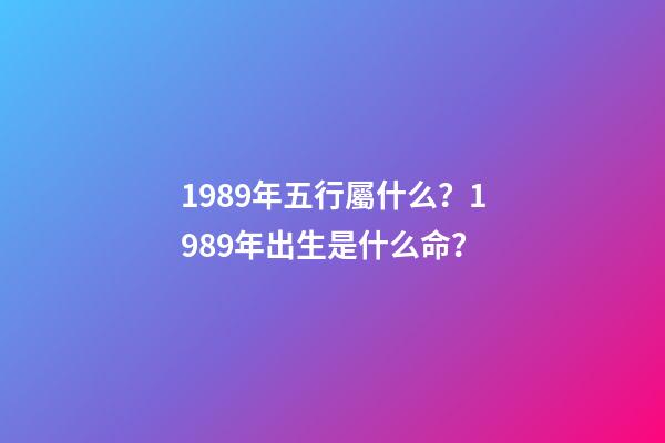 1989年五行屬什么？1989年出生是什么命？