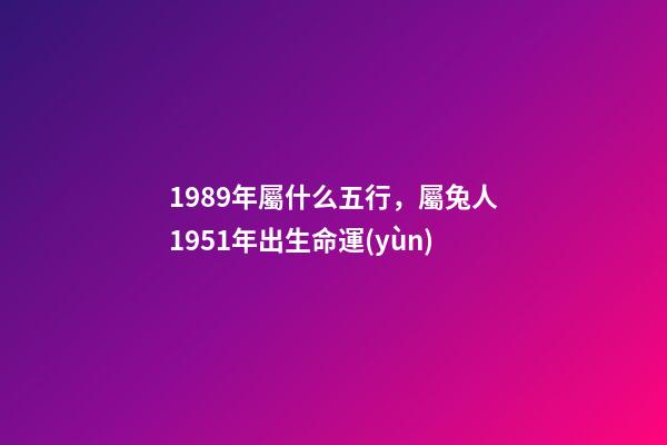 1989年屬什么五行，屬兔人1951年出生命運(yùn)-第1張-觀點(diǎn)-玄機(jī)派