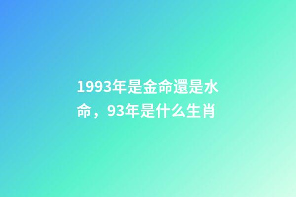 1993年是金命還是水命，93年是什么生肖