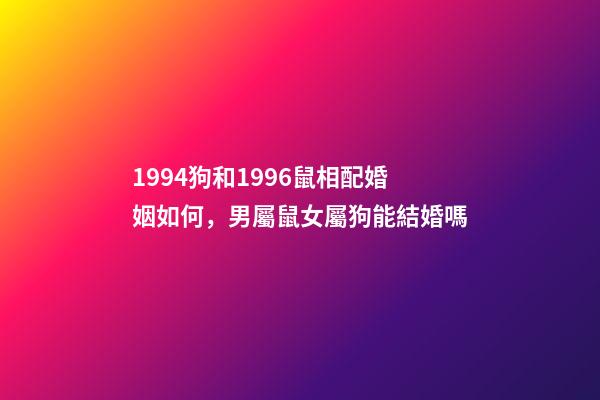 1994狗和1996鼠相配婚姻如何，男屬鼠女屬狗能結婚嗎-第1張-觀點-玄機派