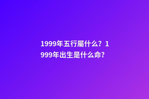 1999年五行屬什么？1999年出生是什么命？