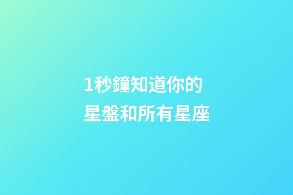 1秒鐘知道你的星盤和所有星座-第1張-星座運勢-玄機派