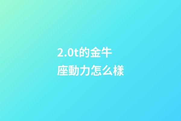 2.0t的金牛座動力怎么樣-第1張-星座運勢-玄機派