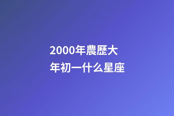 2000年農歷大年初一什么星座-第1張-星座運勢-玄機派