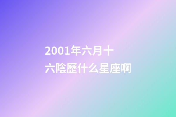 2001年六月十六陰歷什么星座啊