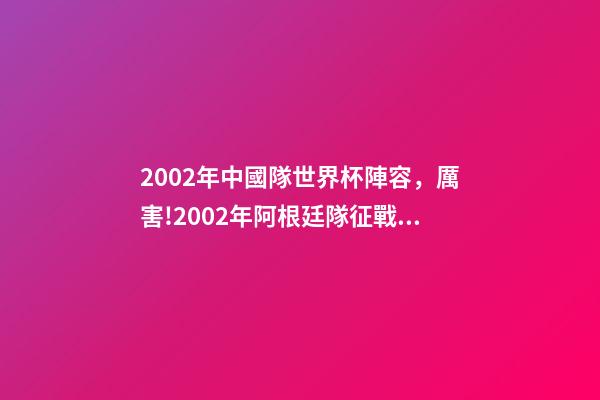 2002年中國隊世界杯陣容，厲害!2002年阿根廷隊征戰世界杯首發陣容-第1張-觀點-玄機派