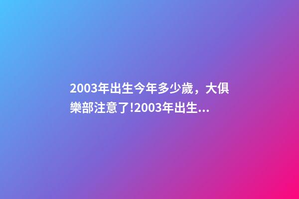 2003年出生今年多少歲，大俱樂部注意了!2003年出生的“丹麥哈蘭德是誰-第1張-觀點(diǎn)-玄機(jī)派