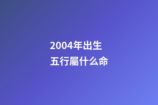 2004年出生五行屬什么命(五行缺金地)-第1張-觀點-玄機派