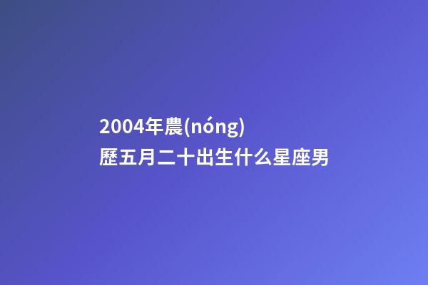 2004年農(nóng)歷五月二十出生什么星座男-第1張-星座運勢-玄機派