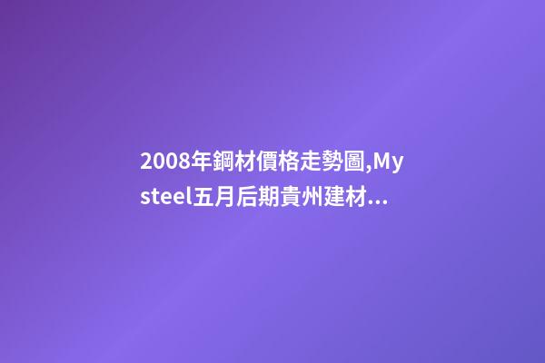 2008年鋼材價格走勢圖,Mysteel五月后期貴州建材價格或將高位調整-第1張-觀點-玄機派