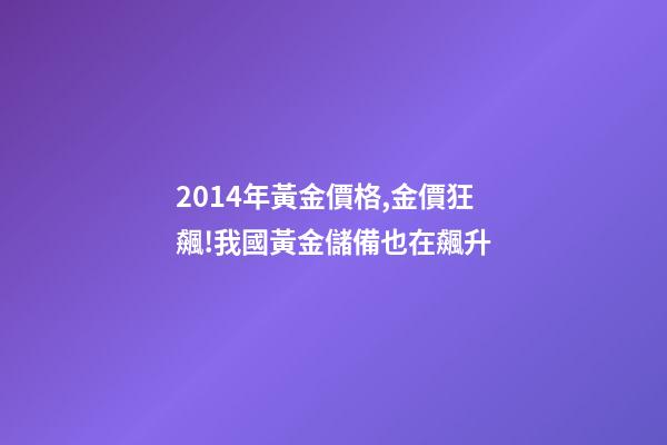 2014年黃金價格,金價狂飆!我國黃金儲備也在飆升(2003-2023)-第1張-觀點-玄機派