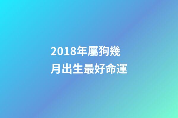 2018年屬狗幾月出生最好命運(2018年出生的狗寶寶這幾個月命最好了，大家快來看看有你家的嗎？)-第1張-觀點-玄機派