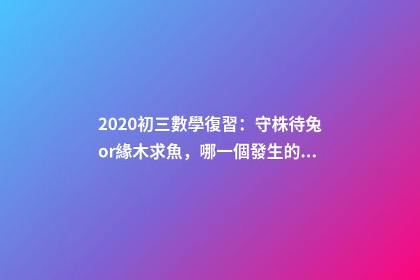 2020初三數學復習：守株待兔or緣木求魚，哪一個發生的可能性更大-第1張-觀點-玄機派