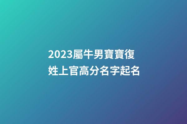 2023屬牛男寶寶復姓上官高分名字起名