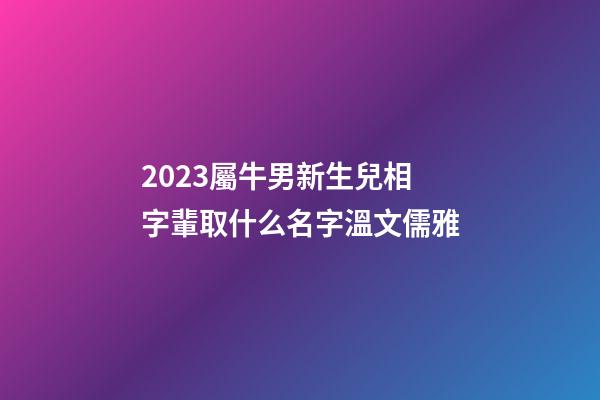 2023屬牛男新生兒相字輩取什么名字溫文儒雅