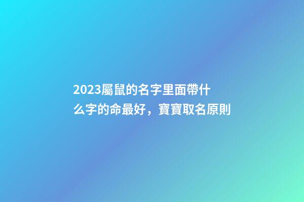 2023屬鼠的名字里面帶什么字的命最好，寶寶取名原則