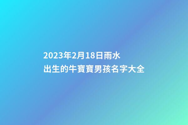 2023年2月18日雨水出生的牛寶寶男孩名字大全