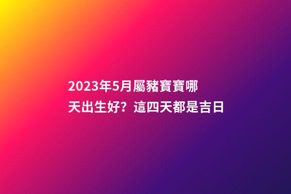 2023年5月屬豬寶寶哪天出生好？這四天都是吉日