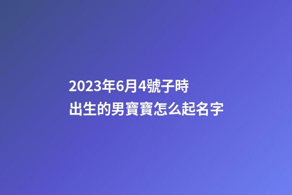 2023年6月4號子時出生的男寶寶怎么起名字