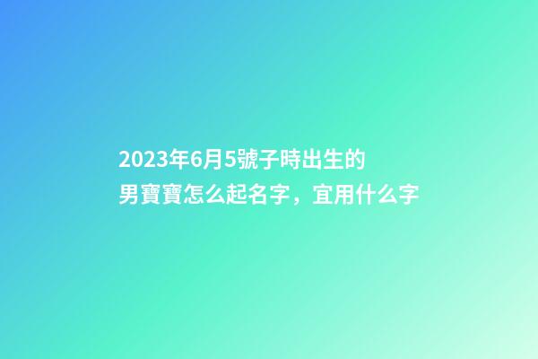 2023年6月5號子時出生的男寶寶怎么起名字，宜用什么字