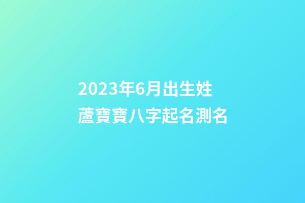2023年6月出生姓蘆寶寶八字起名測名