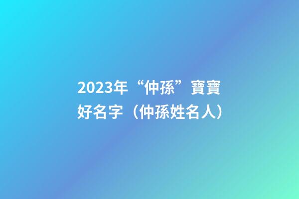 2023年“仲孫”寶寶好名字（仲孫姓名人）