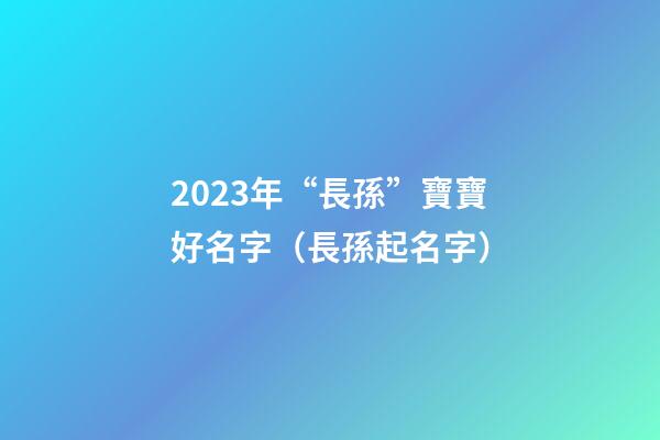 2023年“長孫”寶寶好名字（長孫起名字）