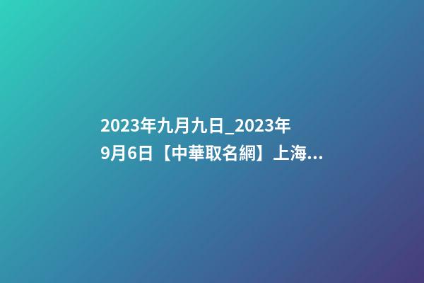 2023年九月九日_2023年9月6日【中華取名網】上海XXX貿易公司簽約-第1張-公司起名-玄機派