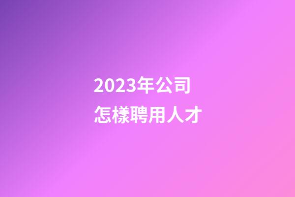 2023年公司怎樣聘用人才