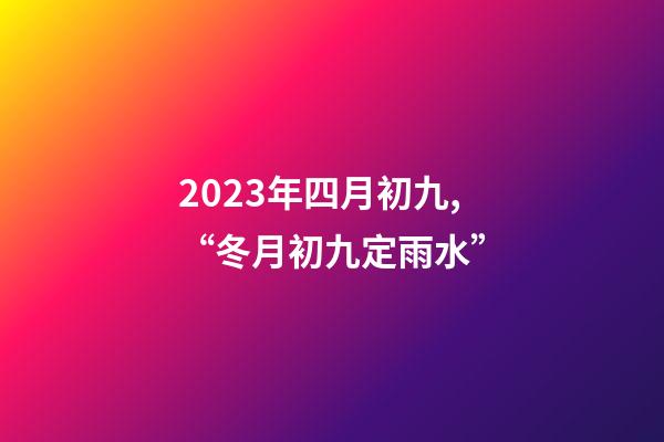 2023年四月初九,“冬月初九定雨水”-第1張-觀點-玄機派