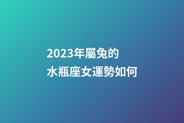 2023年屬兔的水瓶座女運勢如何-第1張-星座運勢-玄機(jī)派