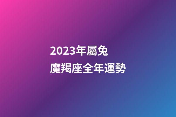 2023年屬兔魔羯座全年運勢-第1張-星座運勢-玄機派