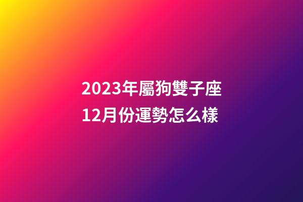 2023年屬狗雙子座12月份運勢怎么樣-第1張-星座運勢-玄機派